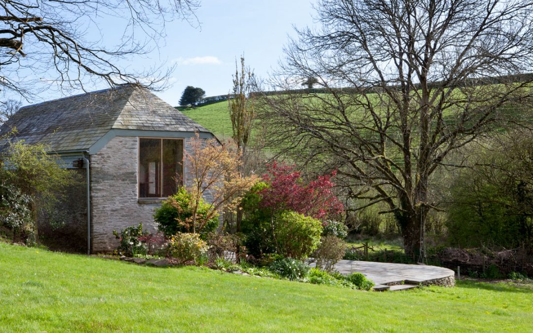 Farm outbuilding conversion with landscaping